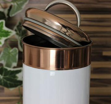 Large Copper White Pasta Storage Jar