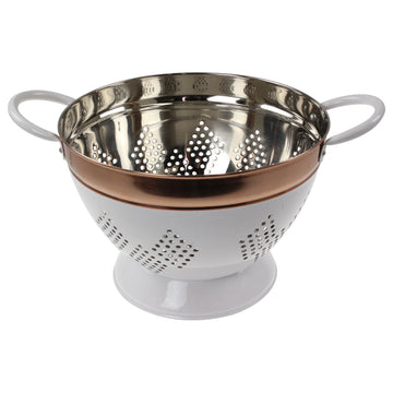 Large Copper White Colander