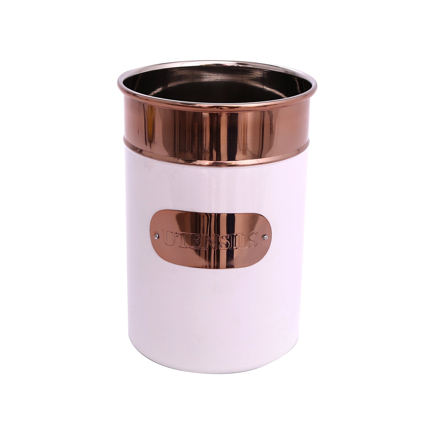 Copper White Stainless Steel Utensil Holder