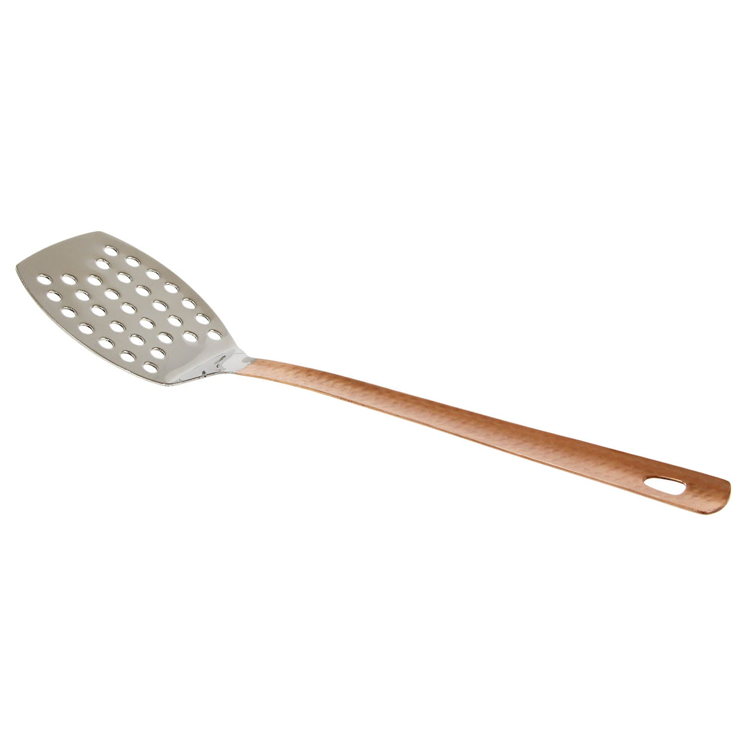 32cm Hammered Copper Metal Slotted Turner Cooking Utensil