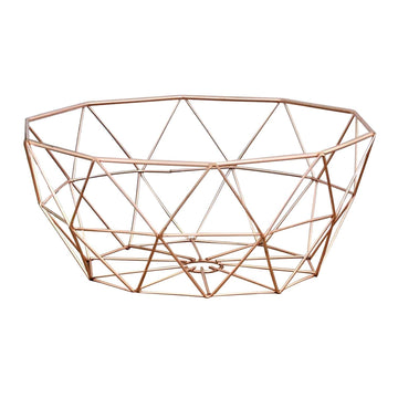 3Pcs Copper Color Metal Wire Geometric Food Basket