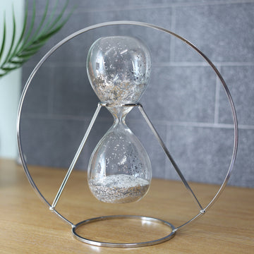 Sparkling Silver Hourglass Sand Timer