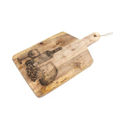 Wine Etched Wooden Chopping Board