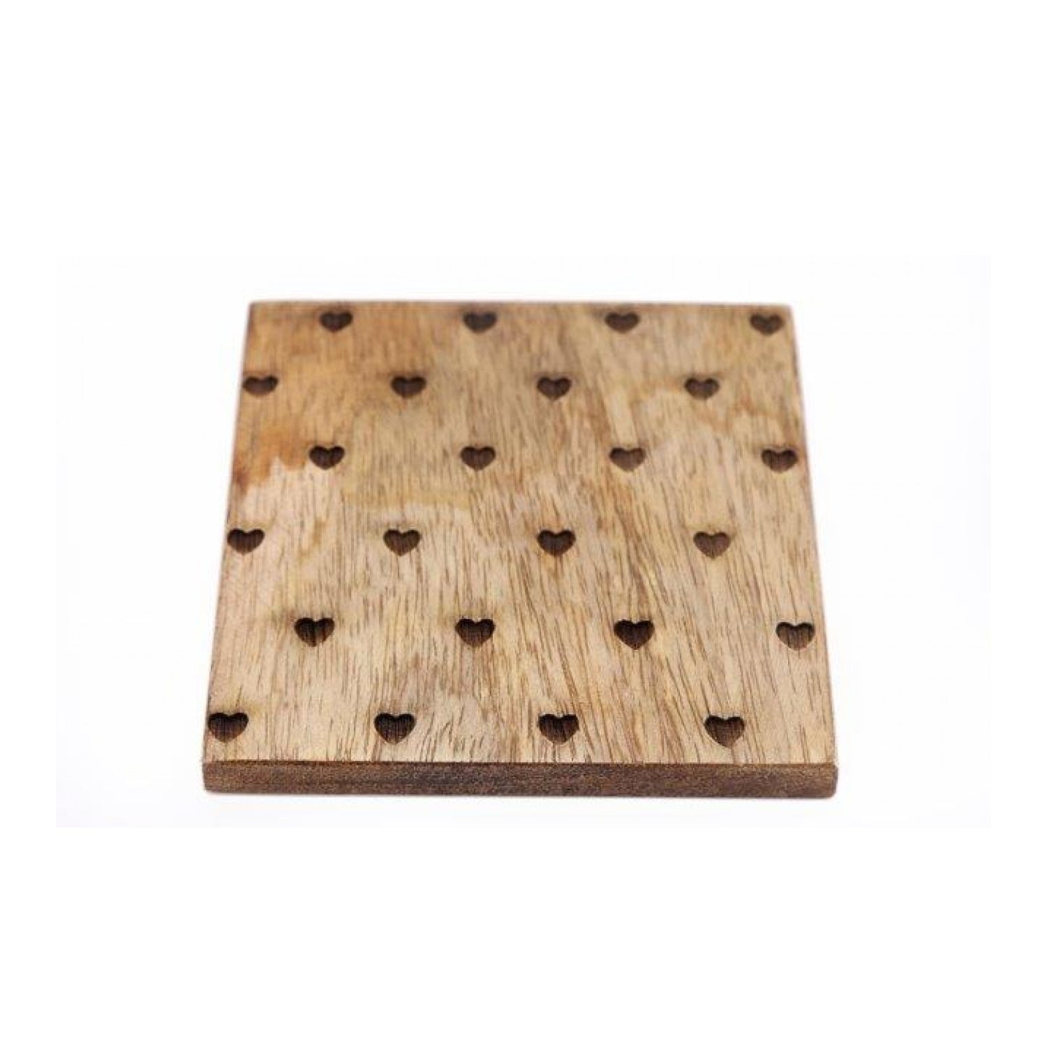 Set Of 4 Engraved Heart Wooden Coasters