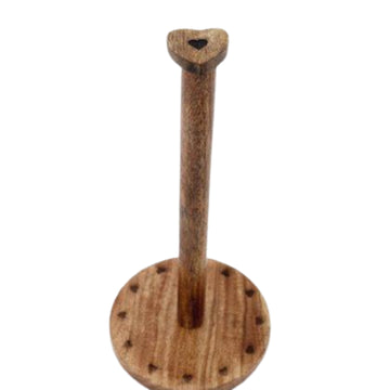 Wooden Heart Design Kitchen Roll Holder