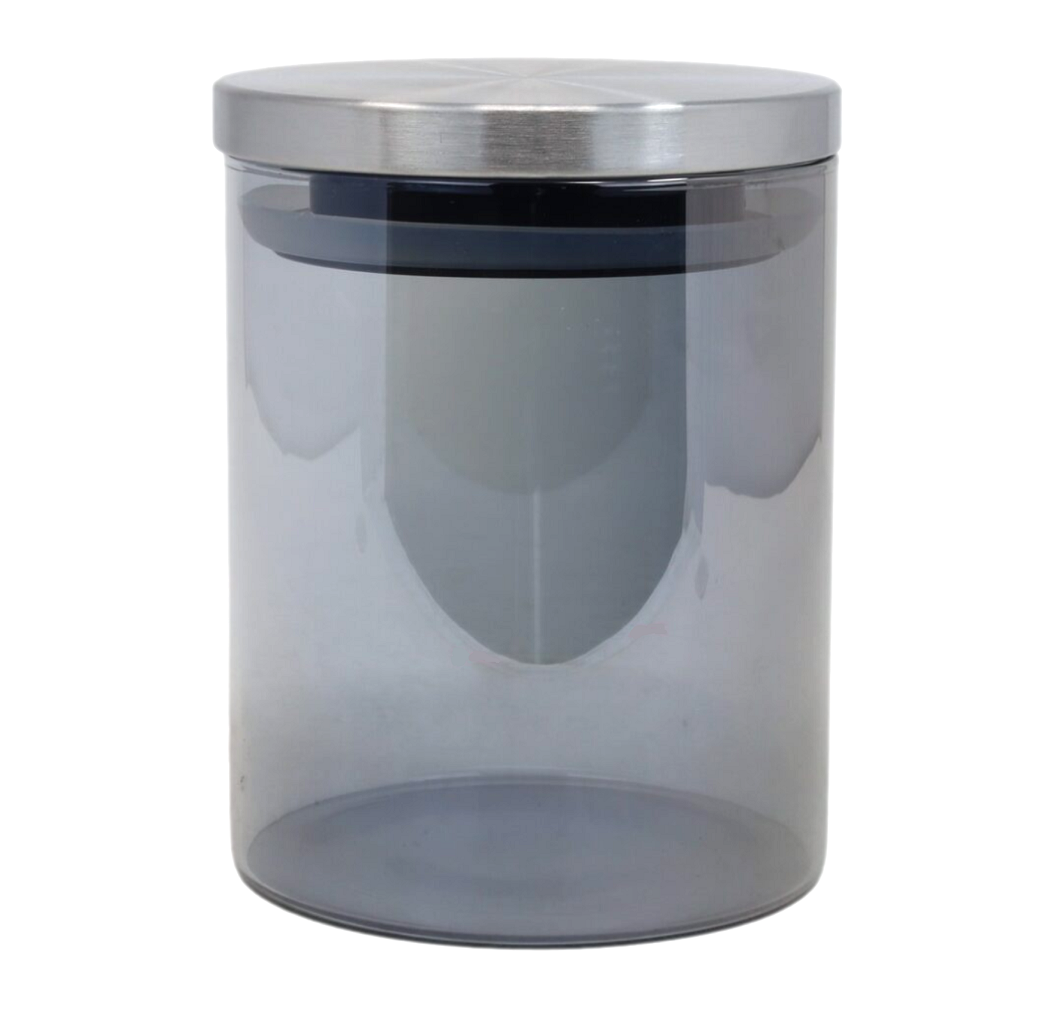 Small Stainless Steel & Clear Glass Jar