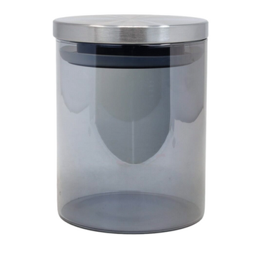 2Pcs Clear Glass Airtight Storage Jars With Silver Stainless Steel Lids