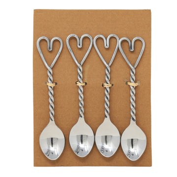4pcs Stainless Steel Twist Heart Spoon Set