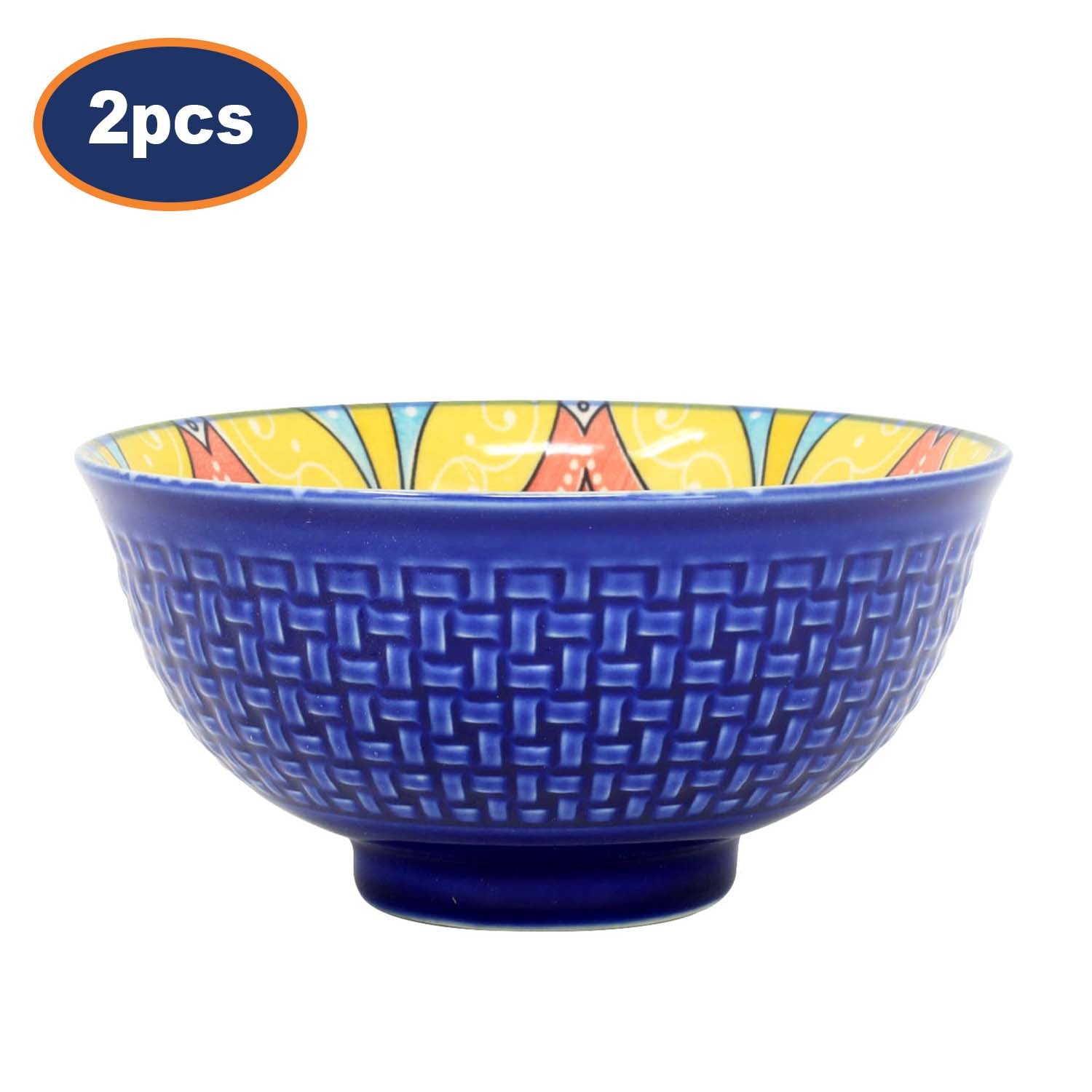 2Pcs 12cm Blue Mandala Decorative Dessert Bowl