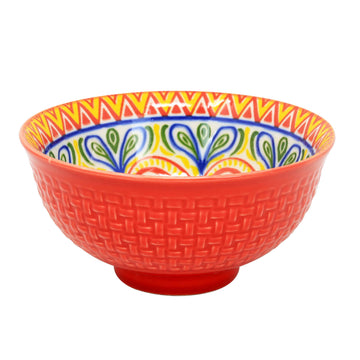 2Pcs 12cm Red Mandala Decorative Dessert Bowl