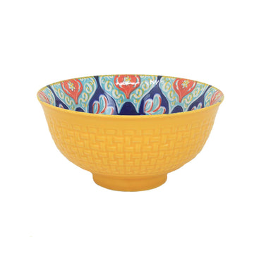6Pcs 12cm Yellow Mandala Decorative Dessert Bowl