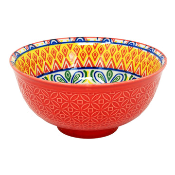 2Pcs 15cm Red Mandela Decorative Soup Bowl