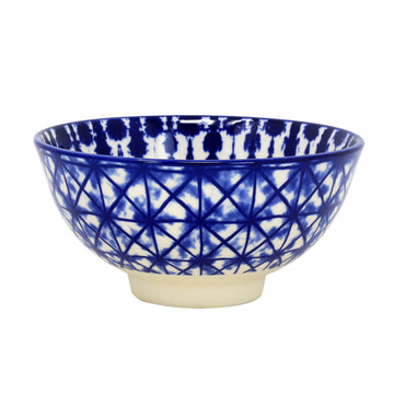 12cm Crisscross Blue White Japanese Decorative Dessert Bowl
