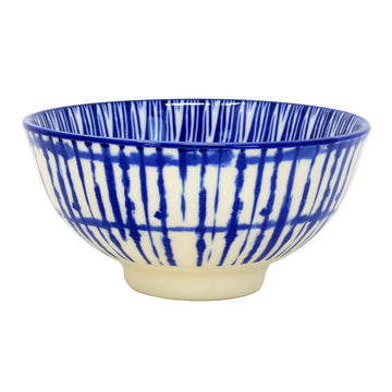 12cm Vertical Blue Lines Japanese Decorative Dessert Bowl