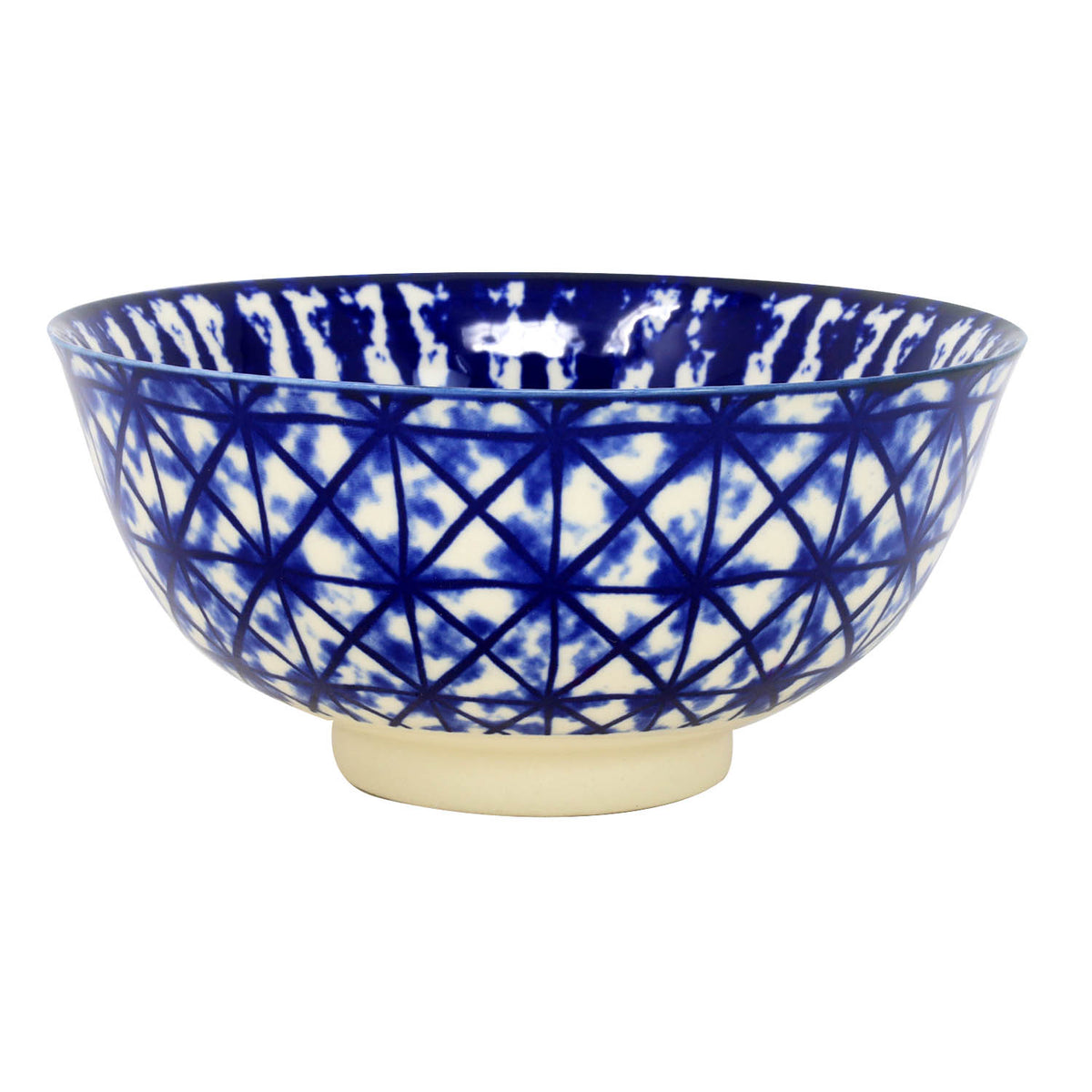 15cm Crisscross Blue White Japanese Stoneware Decorative Soup Bowl