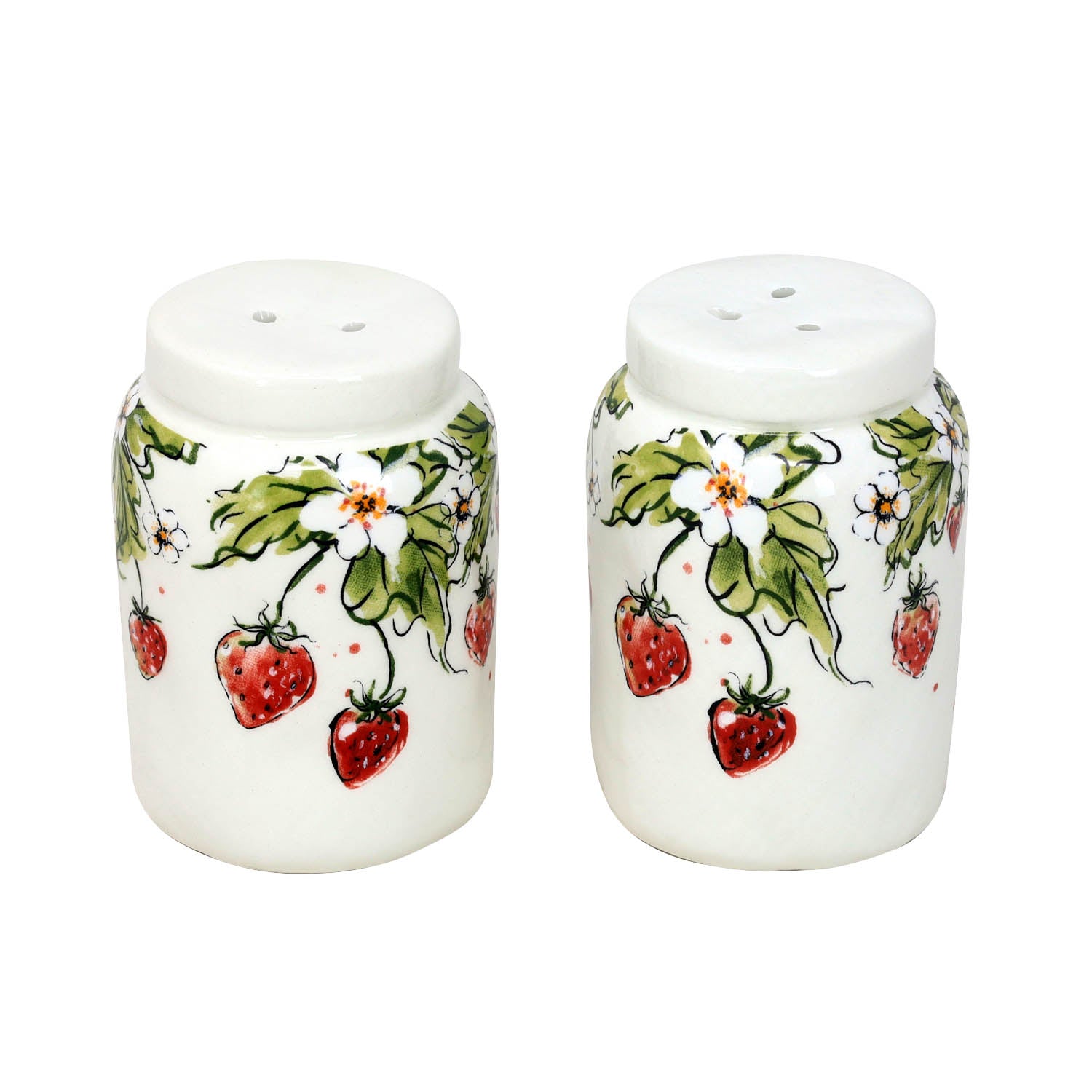 Strawberry Design Salt & Pepper Shakers Ceramic Cruet Set