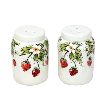 Strawberry Design Salt & Pepper Shakers Ceramic Cruet Set