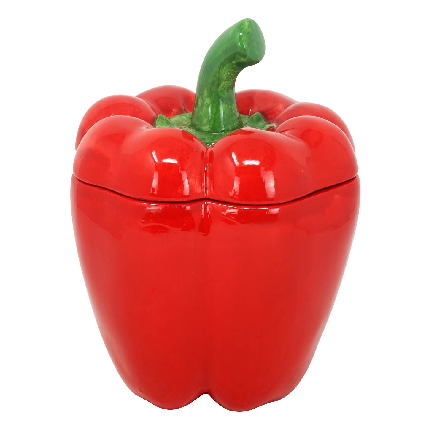 3D Red Pepper Shaped Ceramic Storage Jar with Lid
