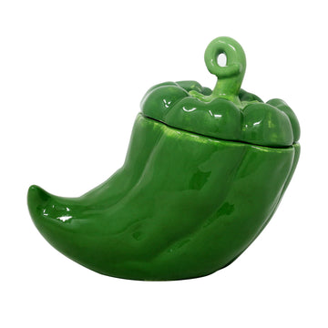 3D Green Chili Shaped Ceramic Storage Jar with Lid