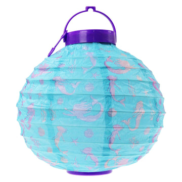 Set of 6 Hanging LED Mermaid Paper Lantern Light Balloon