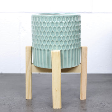 Large Planter on Wooden Stand