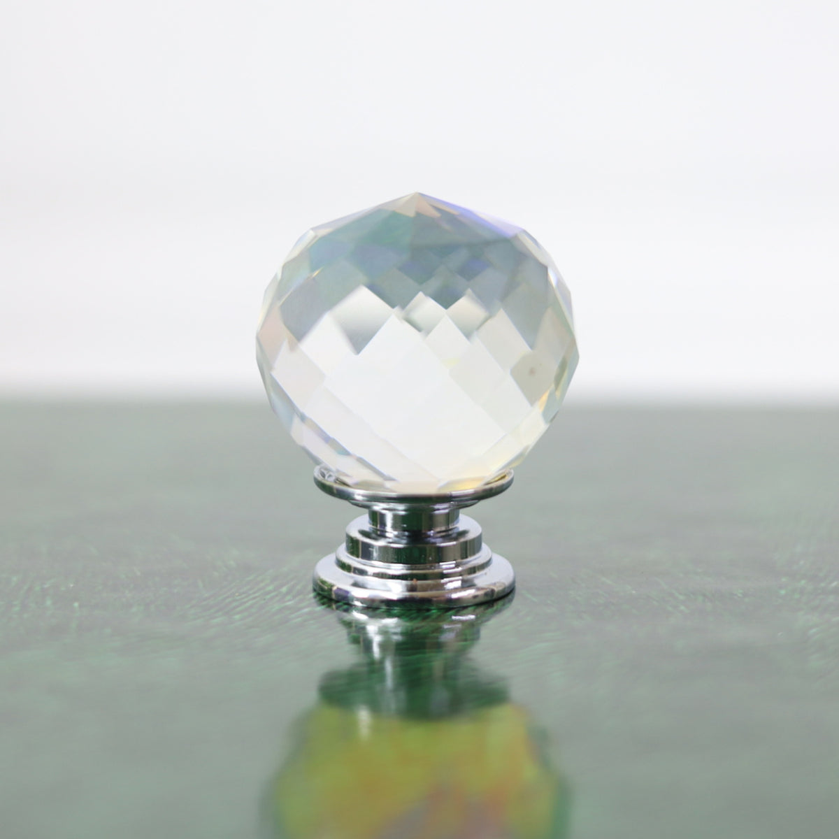 5 Pcs Clear Diamond Shaped Crystal Effect Doorknobs