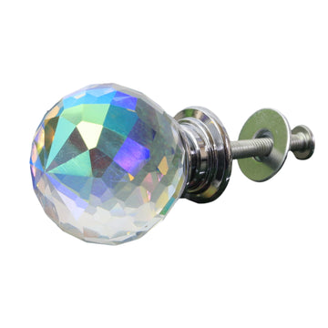 2 Pcs Clear Diamond Shaped Crystal Effect Doorknobs