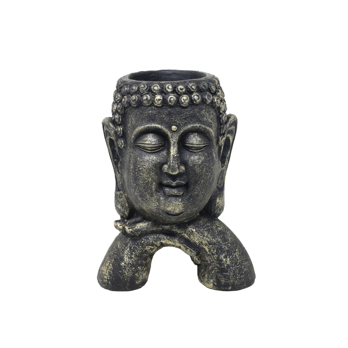Resin Gold Buddha Head Planter