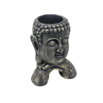 Resin Gold Buddha Head Planter