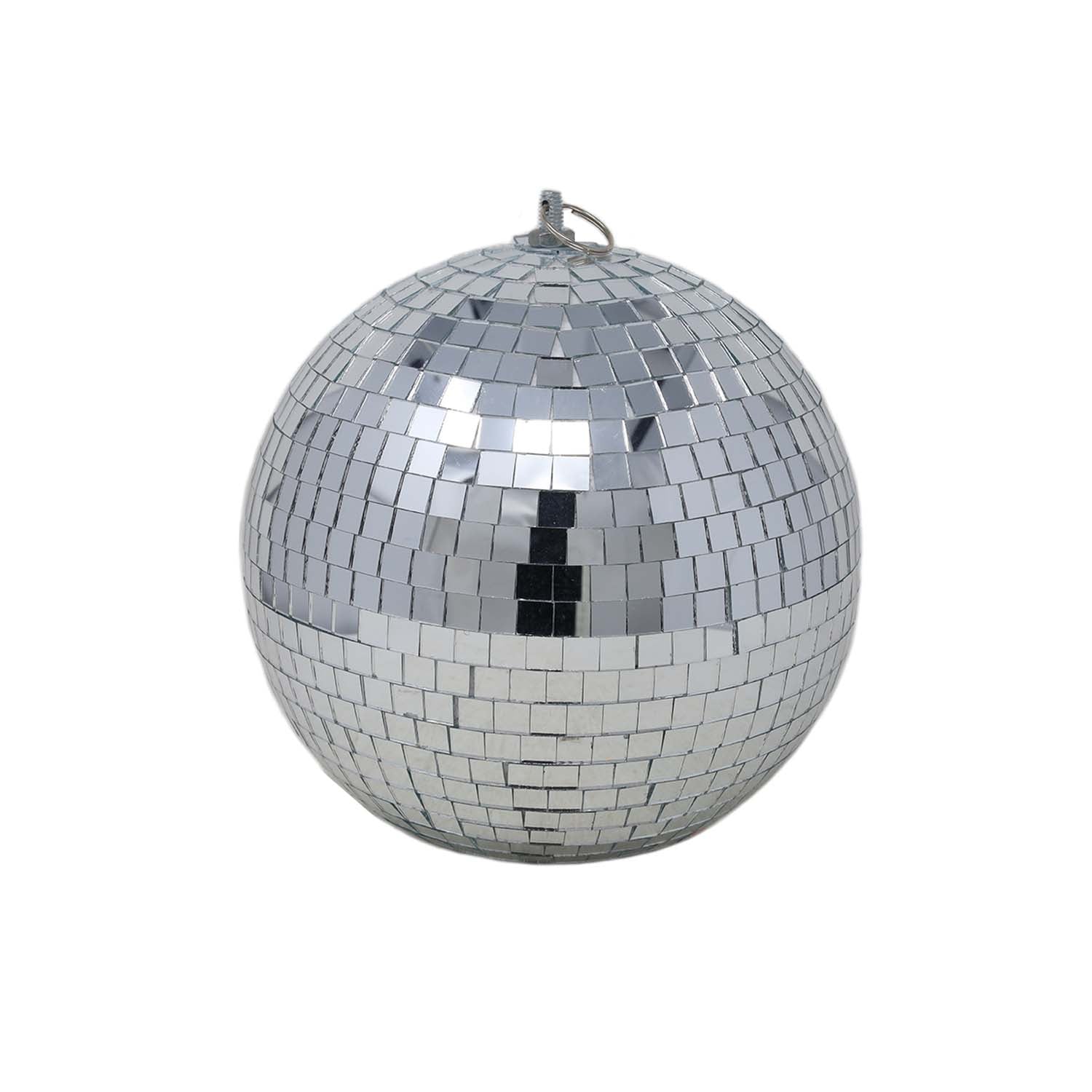 20cm Bright Silver Hanging Mirror Disco Glitter Ball