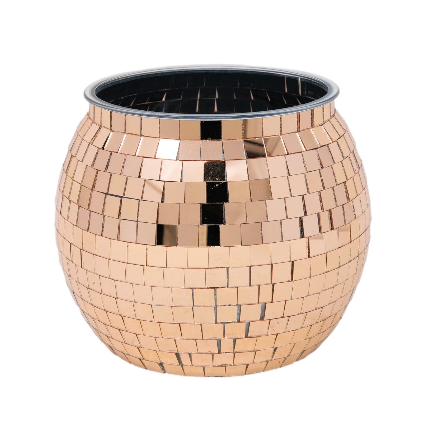 Copper Glass Disco Ball Design Ice Bucket Planter