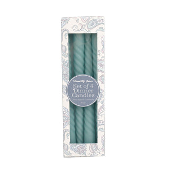 Pack Of 4 Powder Blue Twisted Unscented Candles