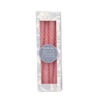 Pack Of 4 Pink Twisted Unscented Candles