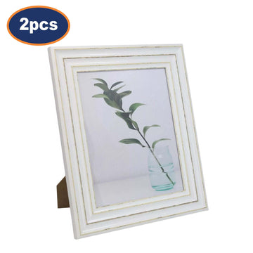2Pcs 8x10inch White Wooden Free Standing Photo Frames