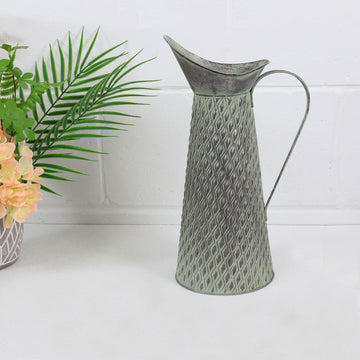 37cm Metal Vase Flower Garden Jug