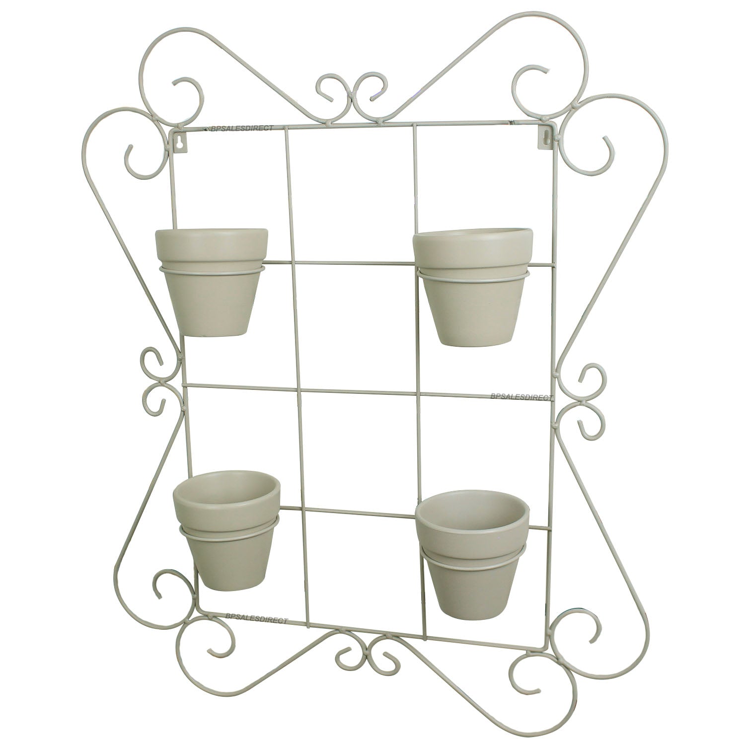 Beige Wall Potting Shed 4 Pots Holder