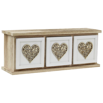 Wooden Triple Drawer Bedroom Jewellery Ring Desk Storage