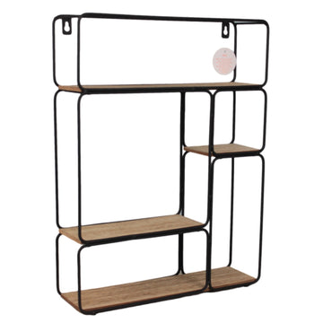 5 Section Wooden Wall Shelf Storage Display Unit
