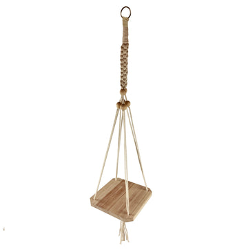 Macrame Hanging Rope Wooden Shelf