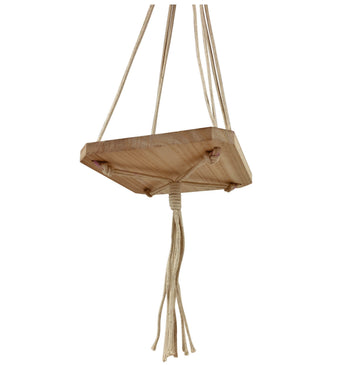 Macrame Hanging Rope Wooden Shelf