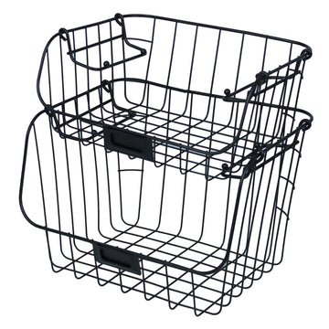 2 Tier Stackable Metal Wire Fruit Vegetable Basket Bowl Rack