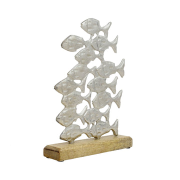 Seashore Fished On Wooden Base Ornament