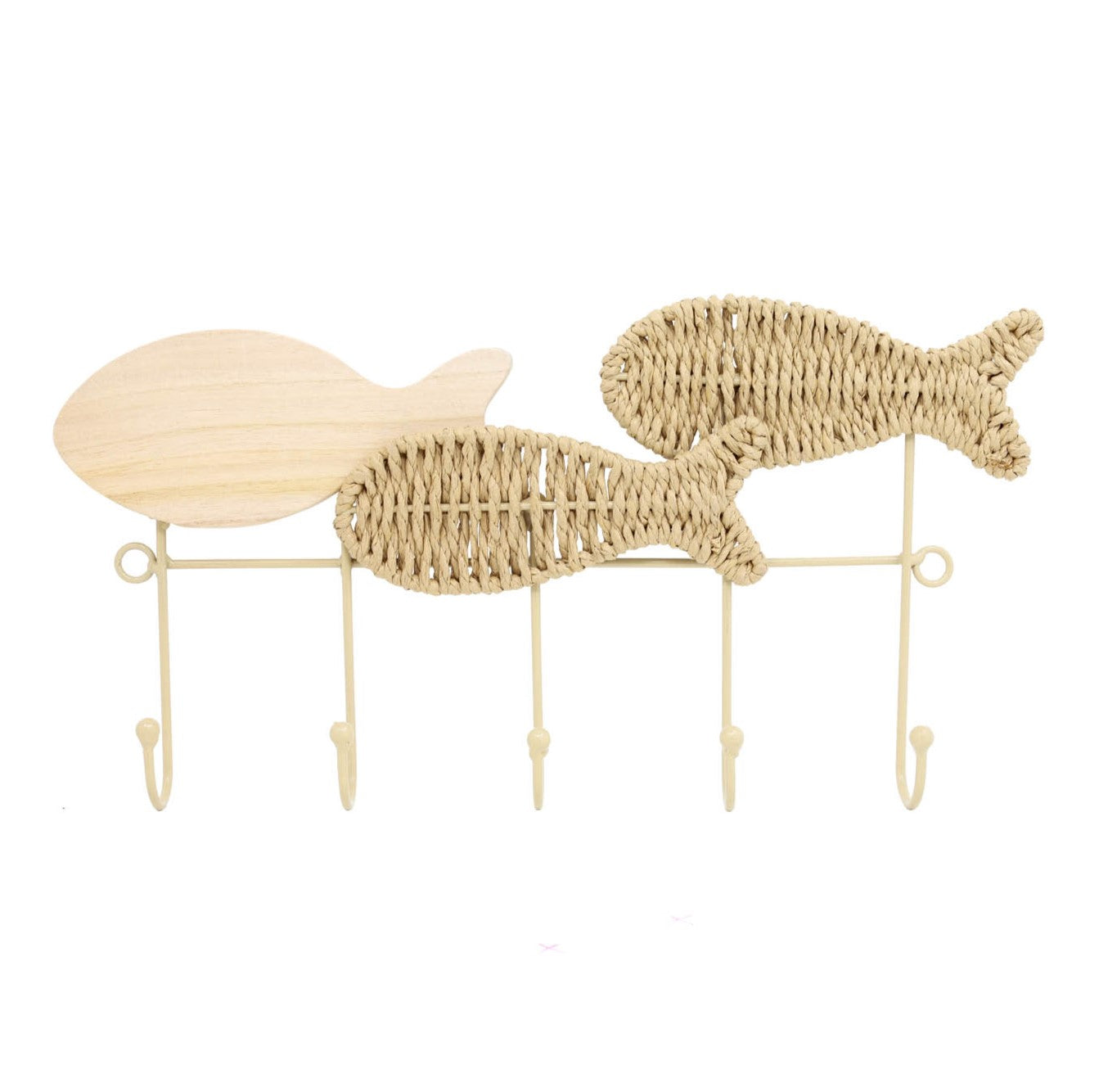 Seashore 5 Fish Shaped Wall Hooks