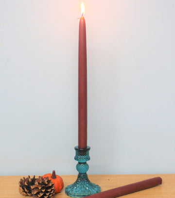 Pair of Tapered Maroon Dinner Candles