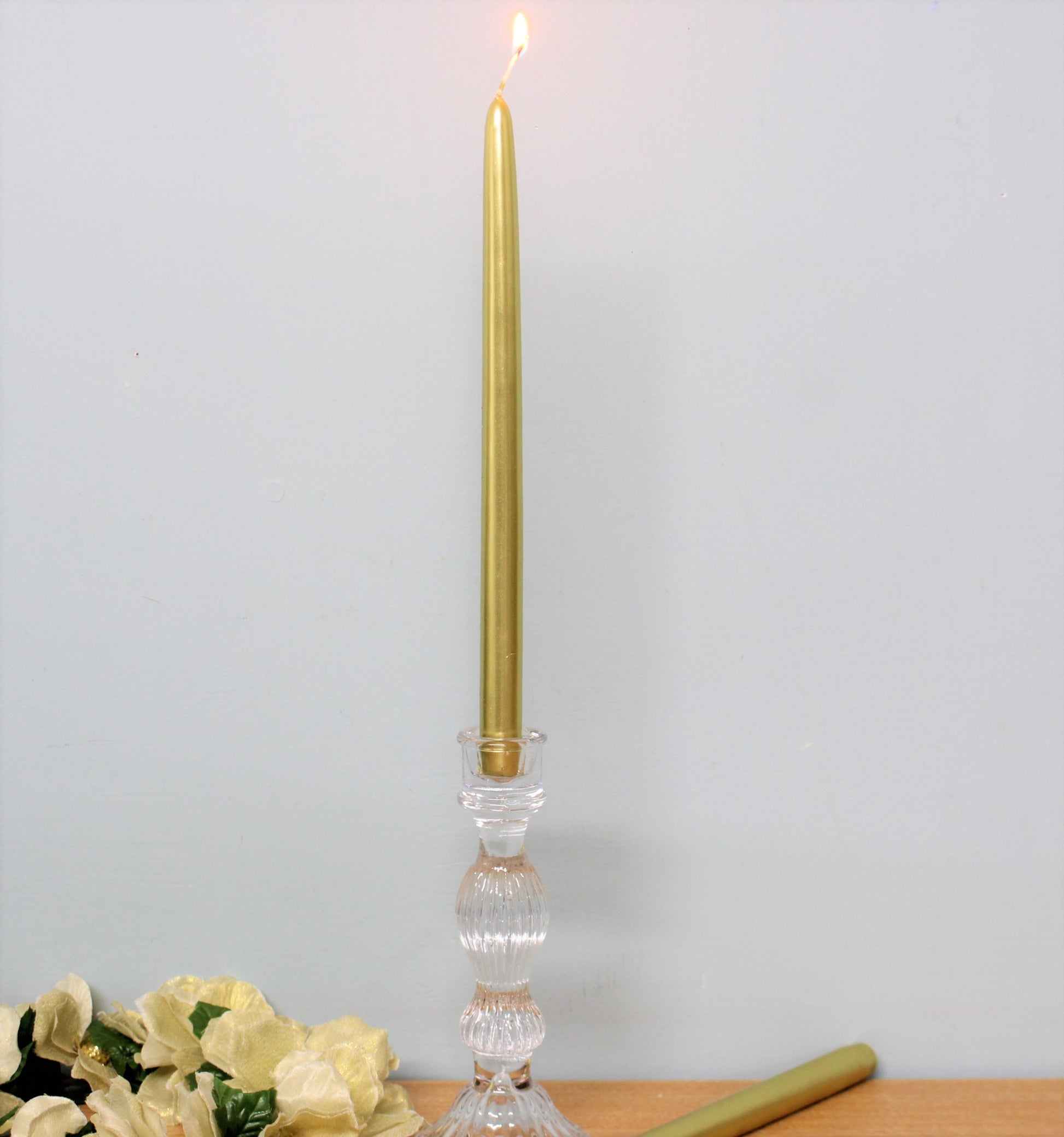 Pair of Tapered Gold Dinner Candles