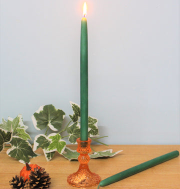 Pair of Tapered Green Dinner Candles