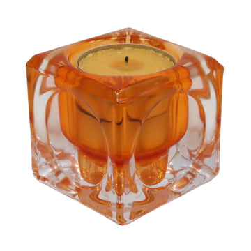 Orange Boheme Cube Tealight Holder