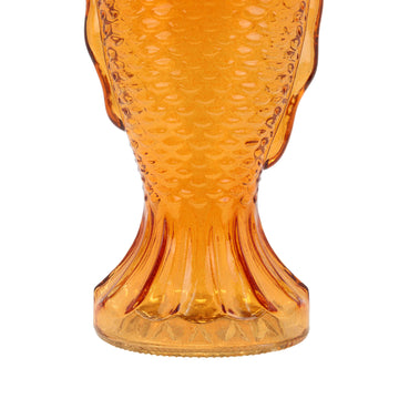 Fish Shaped Orange Glass Bottle