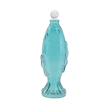 Fish Shaped Blue Glass Bottle