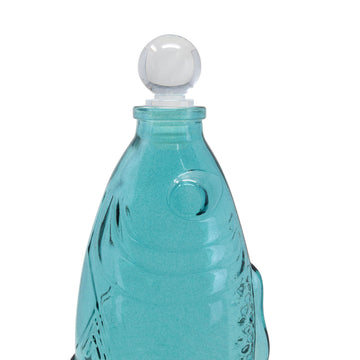 Fish Shaped Blue Glass Bottle